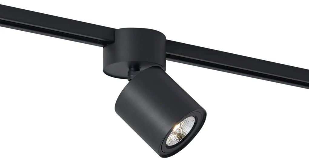 Moderný čierny reflektor pre 1-fázový koľajnicový systém GU10 70mm - Iconic Roto
