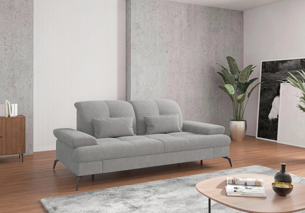 XXXLutz TROJMIESTNA POHOVKA, textil, svetlosivá Sit & More - Sedačky - 000144009946