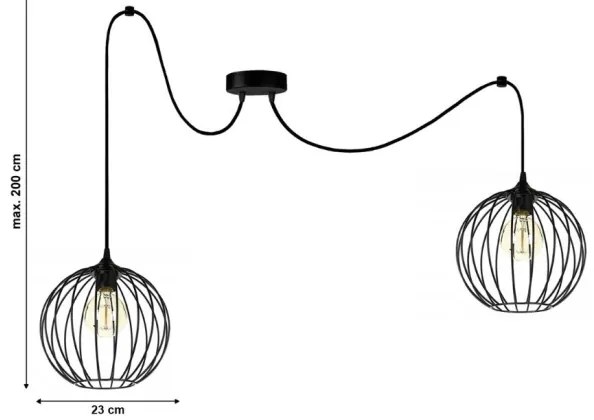 Luster na lanku MATT 2xE27/60W/230V pavúk