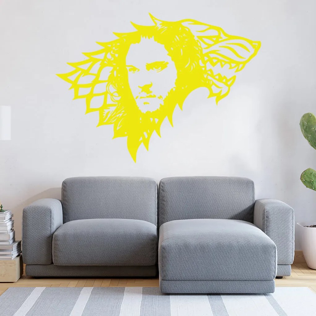 Veselá Stena Samolepka Jon Snow Hra o tróny Farba: růžová, Veľkosť: 80 x 58 cm