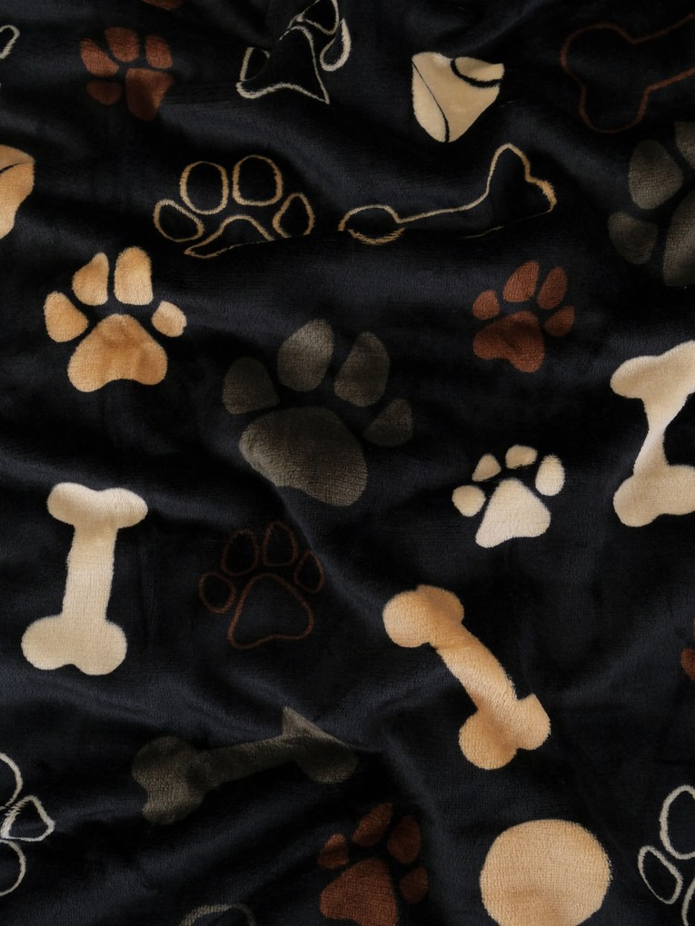 Obliečka na vankúšik mikroplyš Exclusive 40 × 40 cm - Psie labky čierne