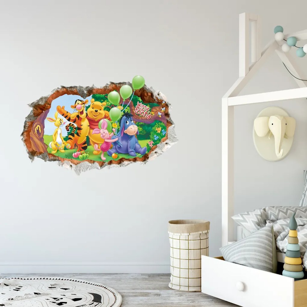PIPPER | Samolepka na stenu "Macko Pú 4" 50x70 cm