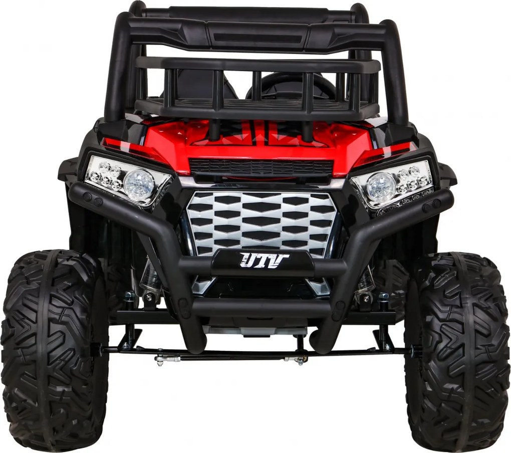 Ramiz Buggy UTV Off-roader pre deti Červená + diaľkové ovládanie + nosič batožiny + pomalý štart + EVA + MP3 LED