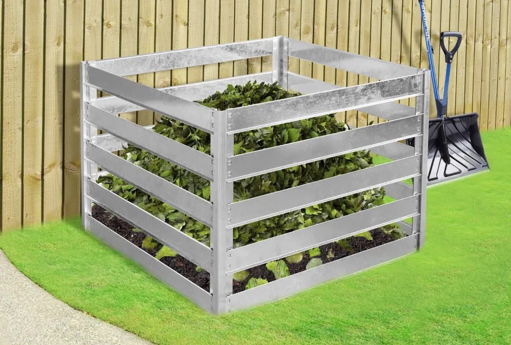 Záhradný kompostér BestBerg KKB-1 / oceľ / 0,8 m² / strieborná