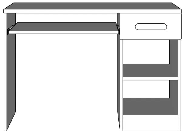 Písací stôl SMYK 110 cm dub sonoma/biela