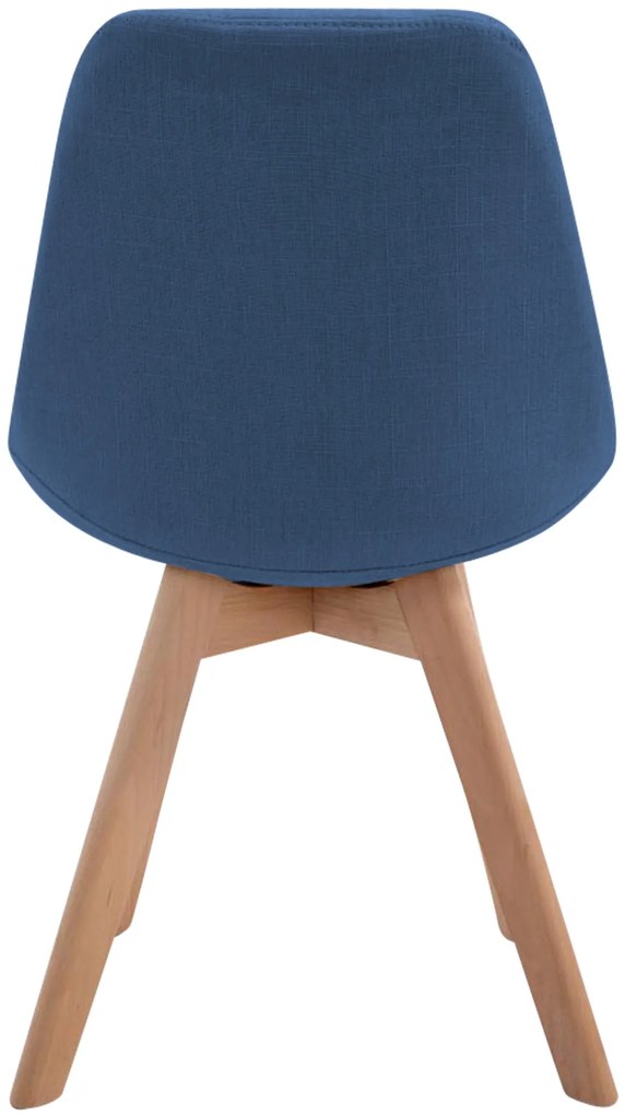 Stolička Borne V2 - látka, drevené nohy natura - Modrá