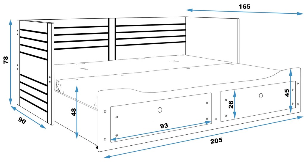 Rozkladacia posteľ HERMES 2 200x80 biela