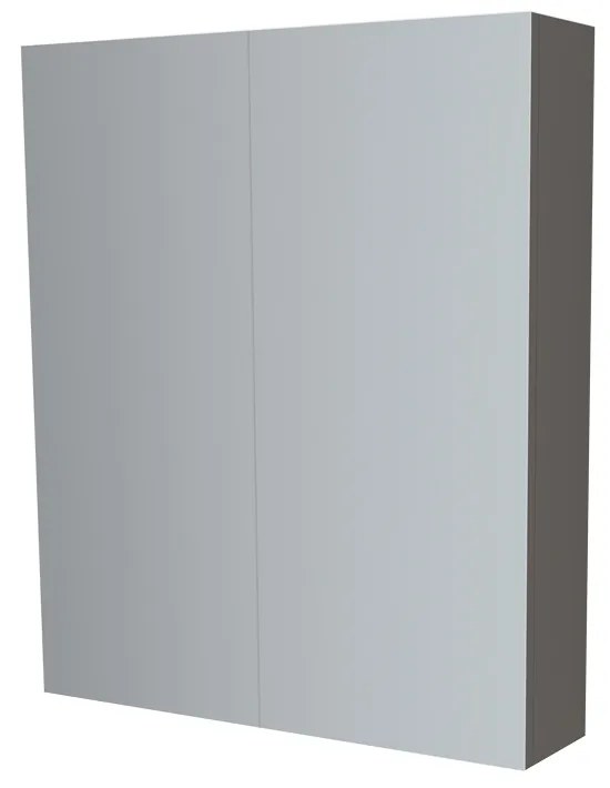 Mereo, Mereo Kúpeľňová zrkadlová skrinka 80 cm, galerka, 2 x dvierka, Multidecor, Lávovo sivá, MER-CN798G82LAS1
