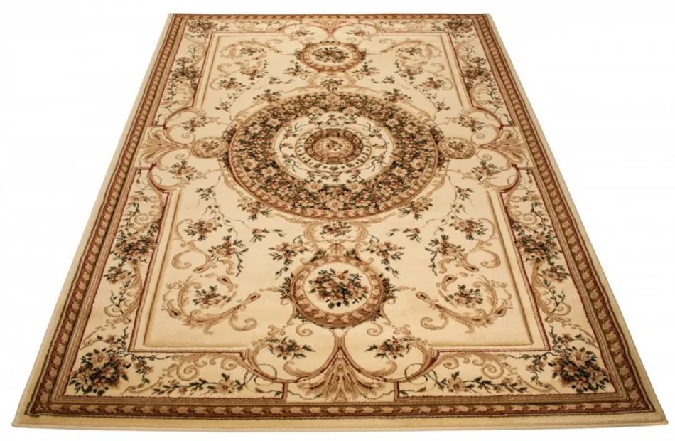 Kusový koberec klasický vzor 3 béžový, Velikosti 60x100cm