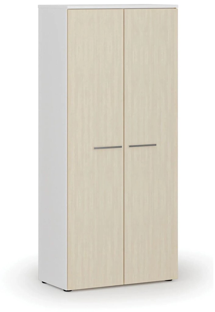 Šatníková skriňa s výsuvom PRIMO WHITE, 1781 x 800 x 420 mm, biela/breza