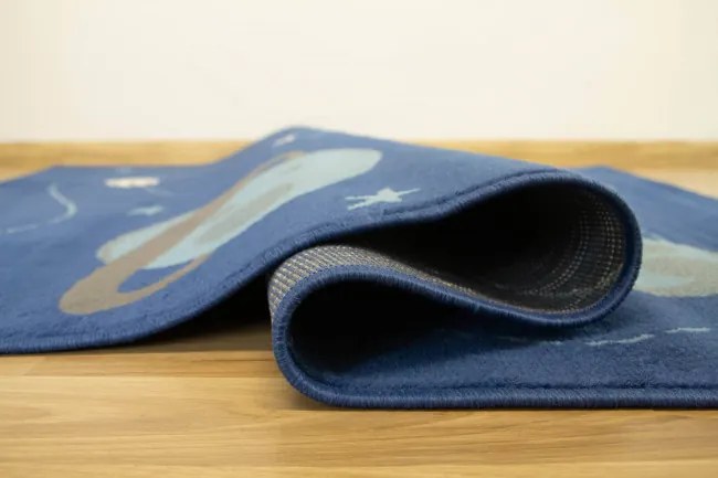 Detský koberec Kids 534547/94955 Jeans Kosmos modrý / tyrkysový