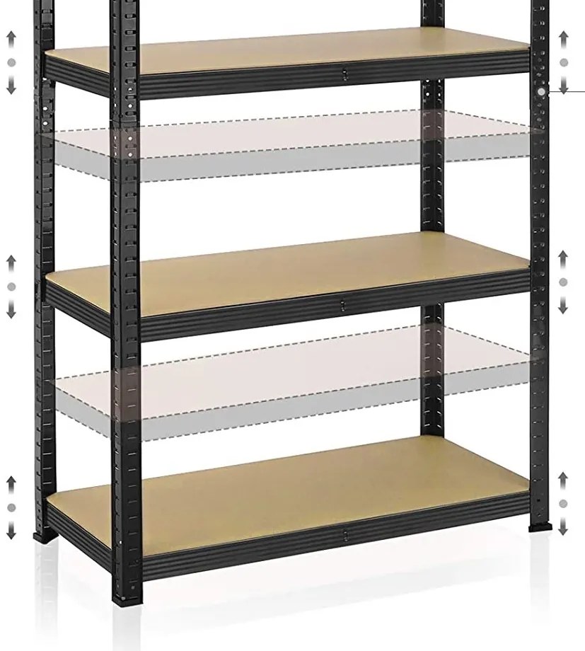 Dielenský regál IRONHOLD 174x80 cm čierny