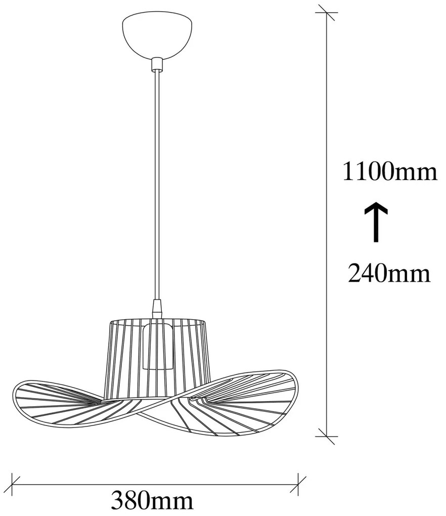 Závesné svietidlo Tel III čierne