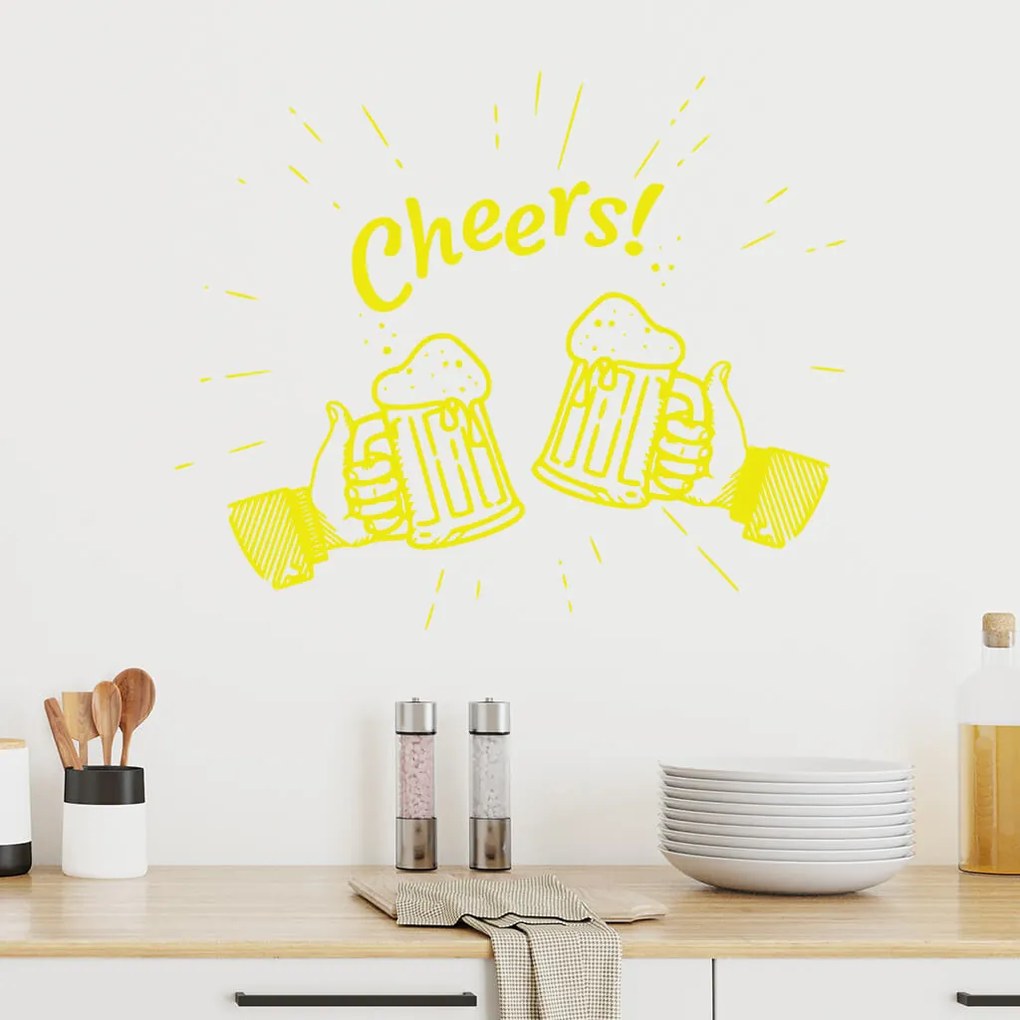 Veselá Stena Samolepka Cheers Farba: modrá, Veľkosť: 60 x 50 cm