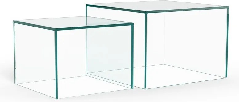 Sklenené konferenčné stolíky v súprave 2 ks 50x50 cm Dice – Actona