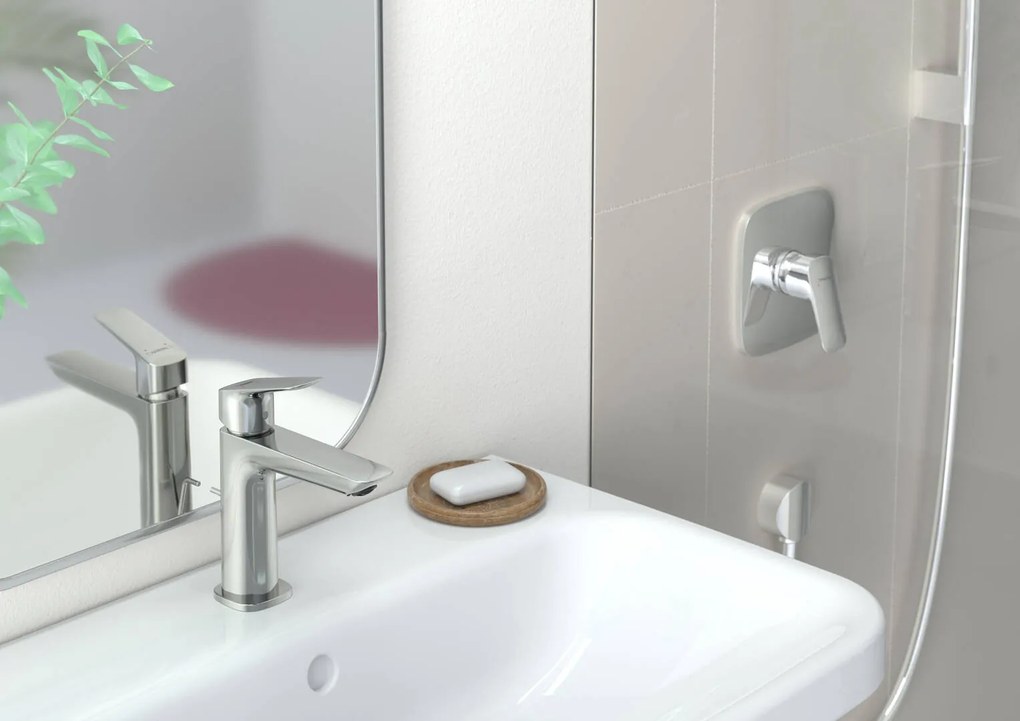 Hansgrohe Logis, umývadlová batéria Fine 110, s výpustom, EcoSmart, chrómová, HAN-71251000