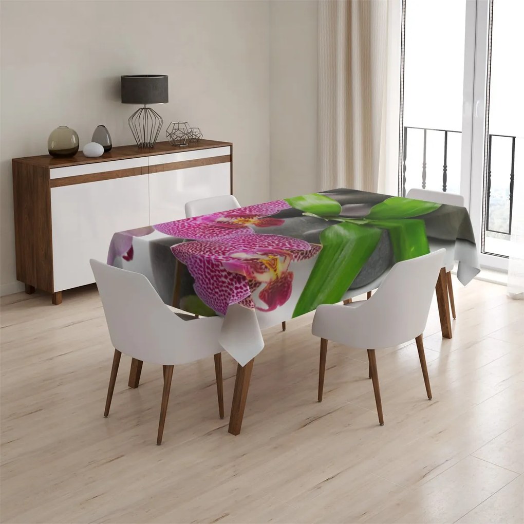 Sablio Obrus Orchidey a kamene - 90x90 cm