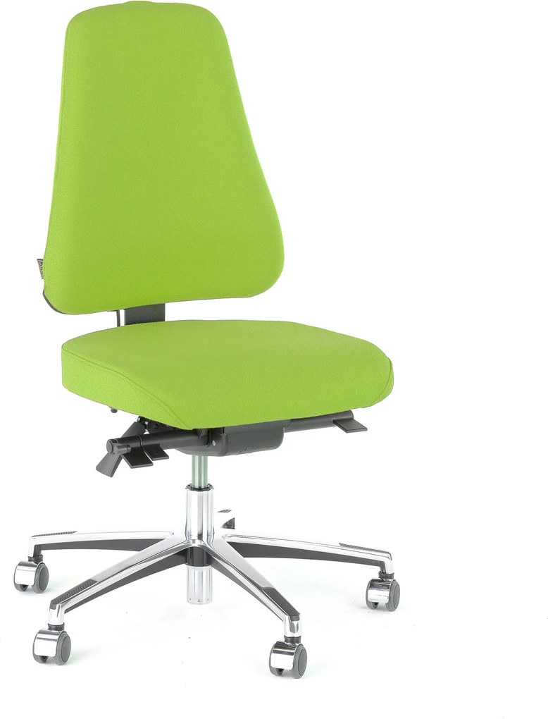 Kancelárska stolička Brighton, vysoká opierka, zelená/chrómový podstavec