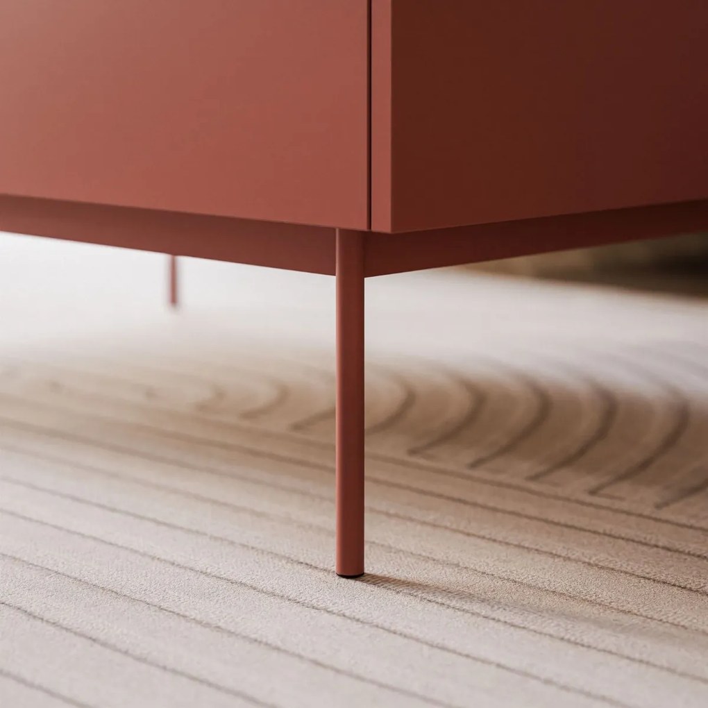 KONFERENČNÝ STOLÍK LUCCA CERAMIC RED / DUB LINEA 97 cm