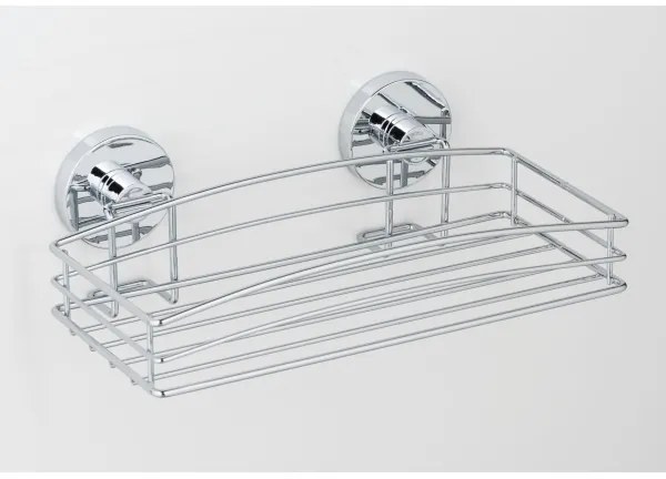 WENKO 20883100-Polica VACUUM-LOC RUND STAH 26x15,3 cm lesklý chróm
