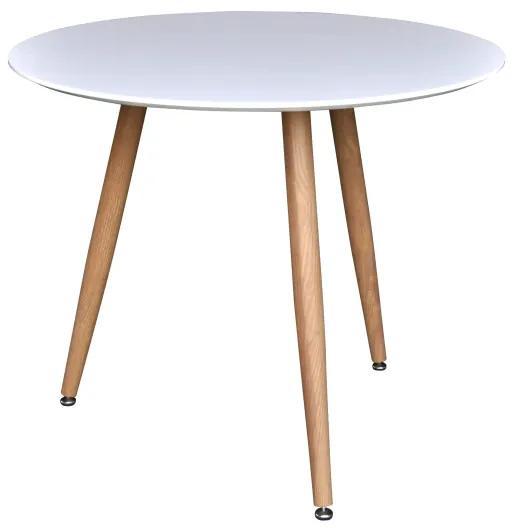 Polar okrúhly jedálenský stôl o90 (biela/natur)