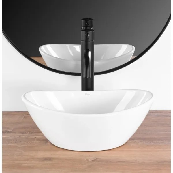 REA-U6803 - Umývadlo na dosku KATE 24,5x36,5 cm keramika/lesklá biela