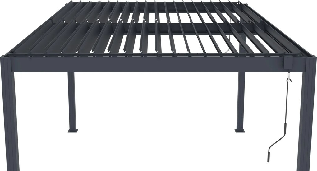 Bioklimatická pergola G21 Austin 4x3 m, antracitová hliníková