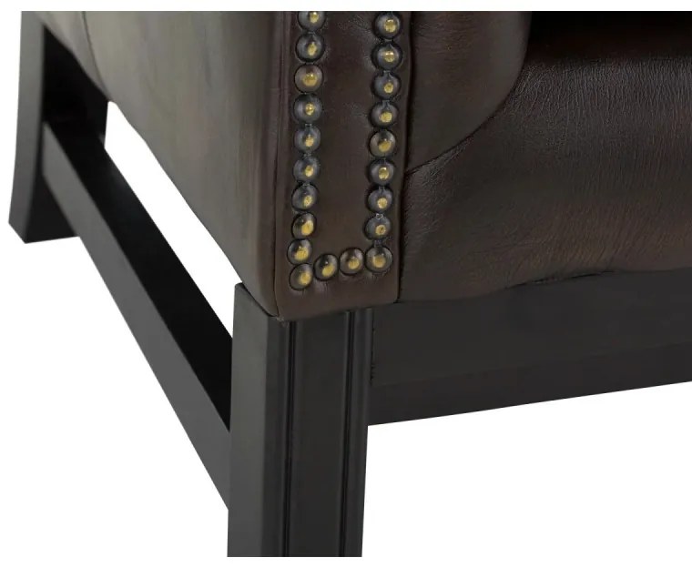 furniture-nabytek.cz - Masívne kreslo Chesterfield Kingsfield z pravej kože, hnedé – 89×79×104 cm