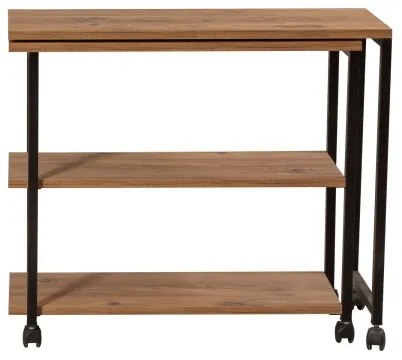 Odkladací stolík MELIN 63x70 cm hnedá/čierna