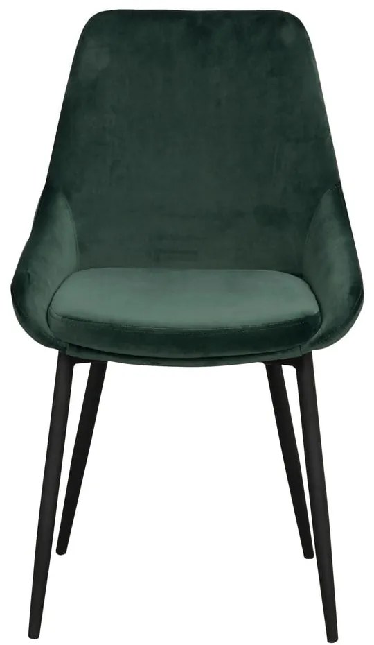 Tmavozelené zamatové jedálenské stoličky v súprave 2 ks Sierra - Rowico
