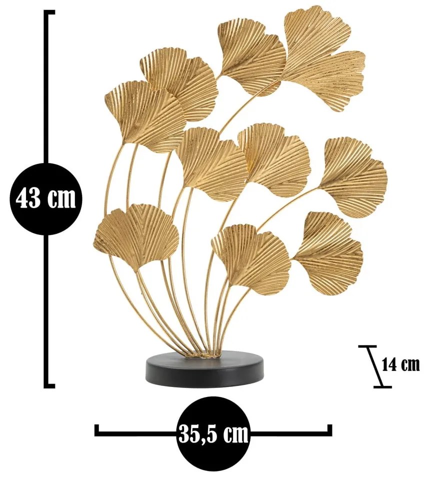 Kovová soška v zlatom dekore Mauro Ferretti Wind Leaf