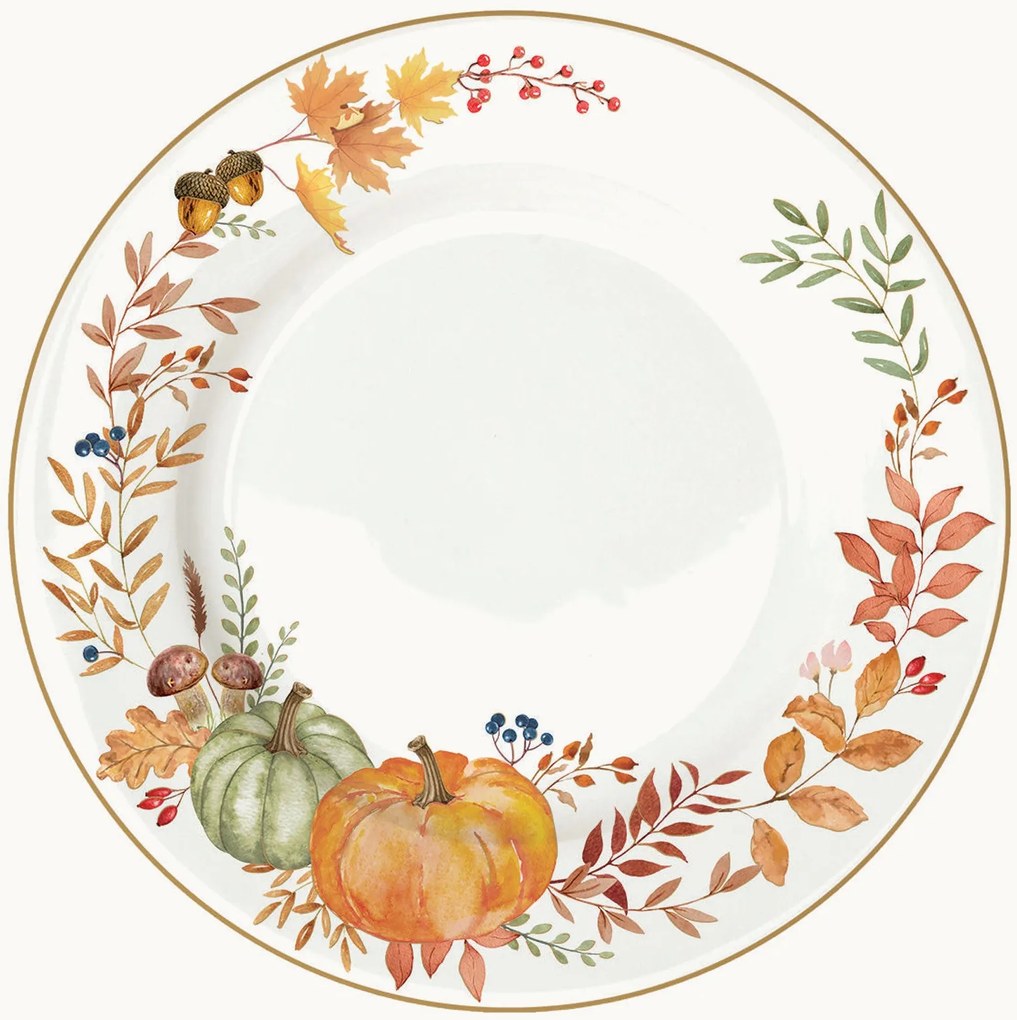 Porcelánové plytké taniere Harvest, 6 ks