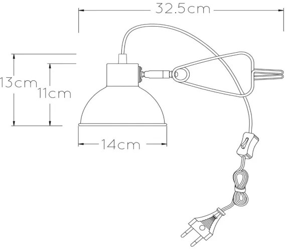 Lucide 45987/01/33 - Lampa s klipom MOYS 1xE27/40W/230V zelená