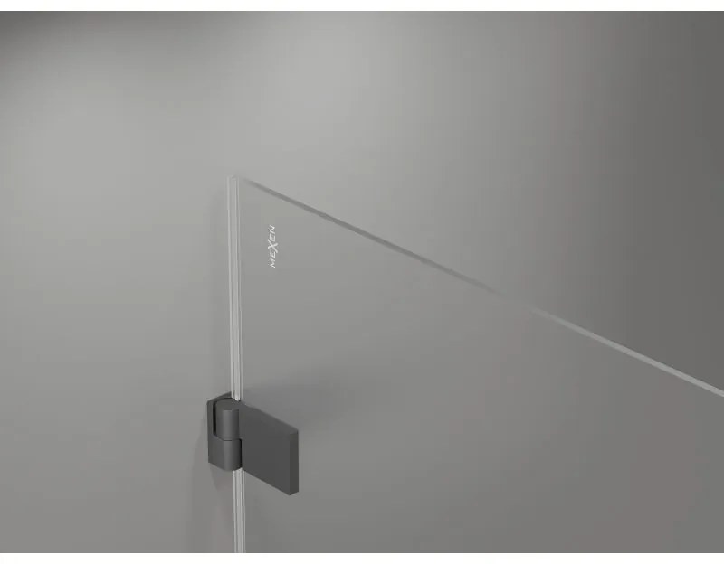 Mexen Lunar-B, L Otočné ľavé sprchové dvere 115 cm, 8mm číre sklo, grafitový profil, 832SL-115-050-95-00-L