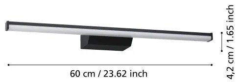 Eglo 901287 - LED RGBW Stm. kúpeľňové osvetlenie REGELLO-Z 12W/230V IP44 čierna