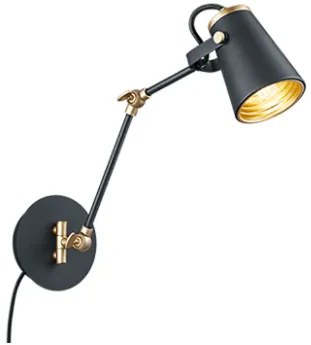 EDWARD | Nástenná čierna minimalistická lampa