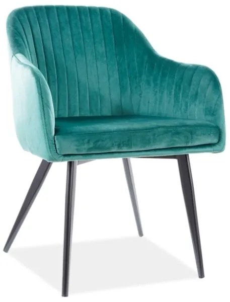 Jedálenská stolička ELINA velvet Farba: Zelená