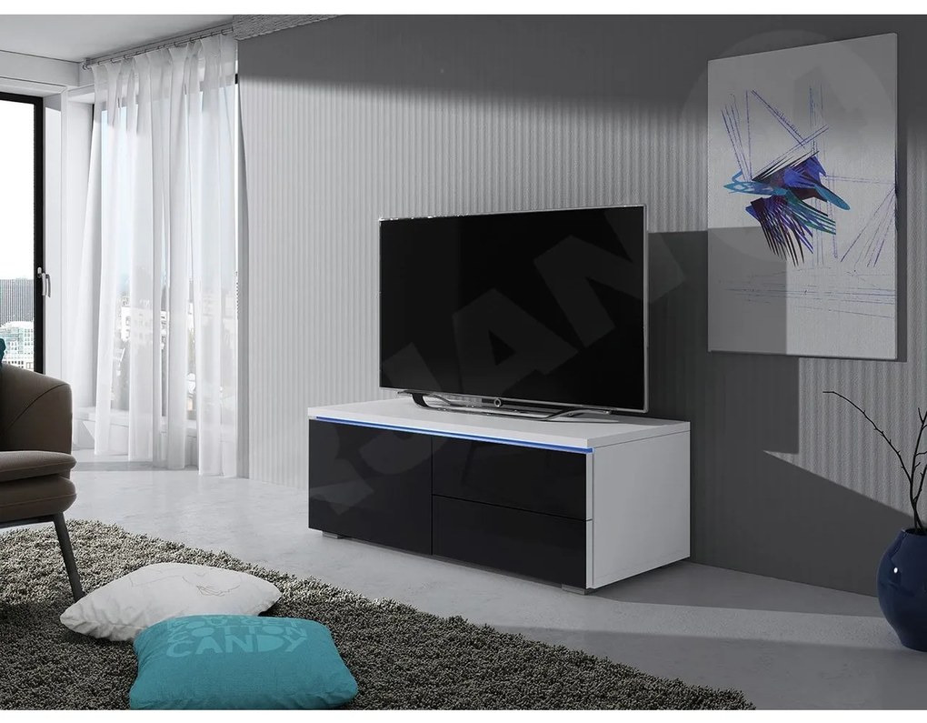 TV stolík Cleo XI L, Farby: biela / biely lesk