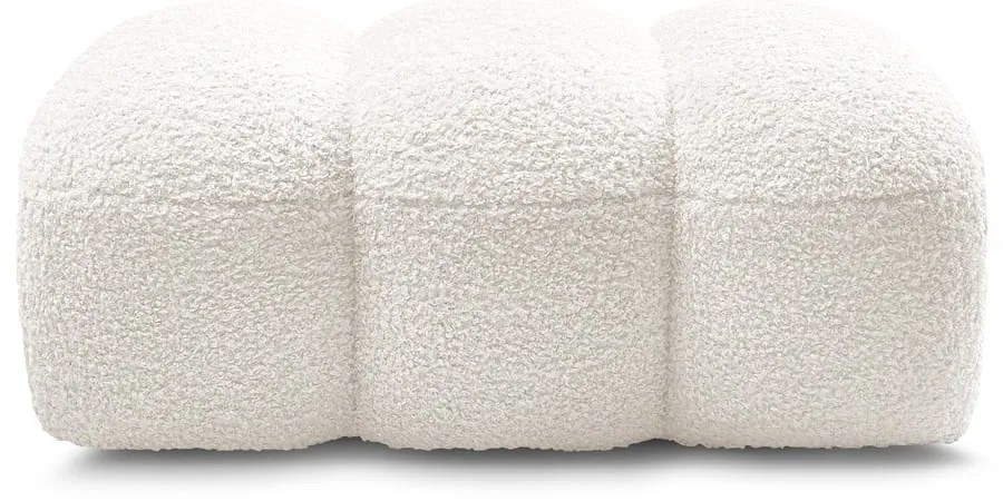 Biela podnožka z textílie buklé Hippolyte – Bobochic Paris