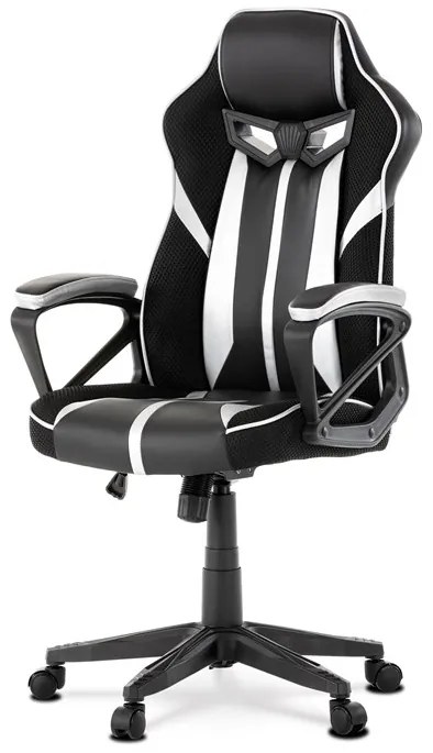 BONTEC Herné kreslo, hojdací mechanizmus, strieborná ekokoža, KA-Y341 SIL Farba: Strieborná