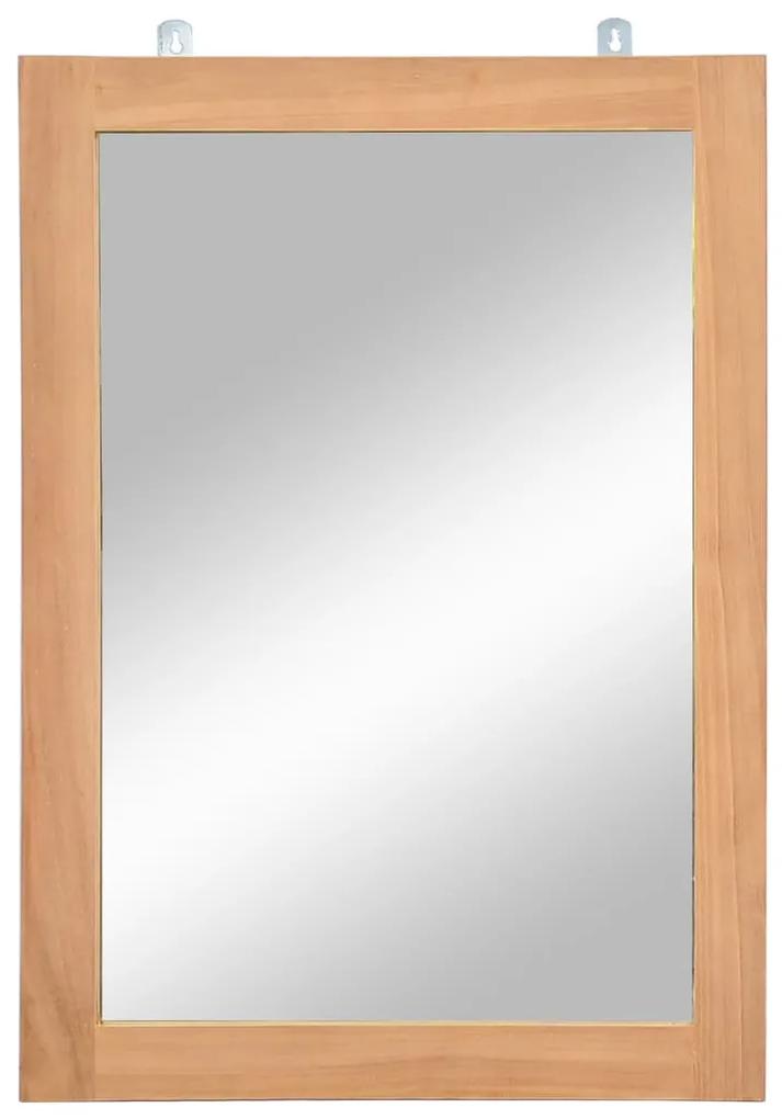 vidaXL Nástenné zrkadlo z masívneho teakového dreva 50x70 cm
