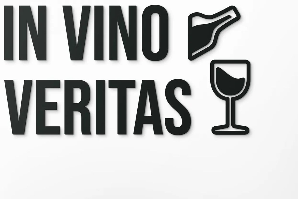 drevko Drevená dekorácia In vino veritas Rozmer obrazu: 21 x 40 cm, Farba dekorácie: Čierna