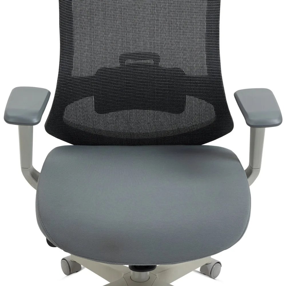 Kancelárska ergonomická stolička BULMA — sieť/látka, sivá