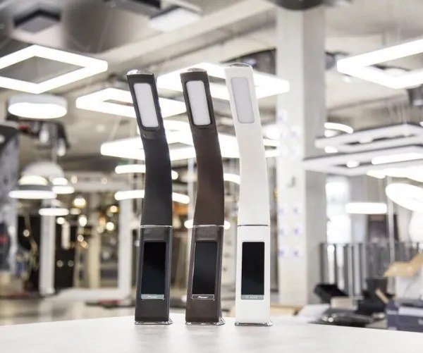 Immax 08947L -LED Stmievateľná stolná lampa s displejom LEATHER LED/7W/230V čierna