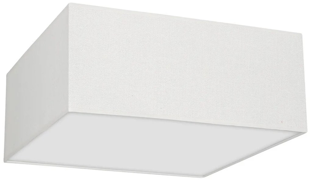 Stropné svietidlo Albion Square, 1x biele bavlnené tienidlo, (biele plexisklo), (50cm)