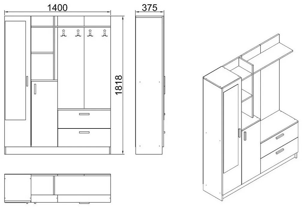 Predsieňová zostava Dana White and Atlantic Pine