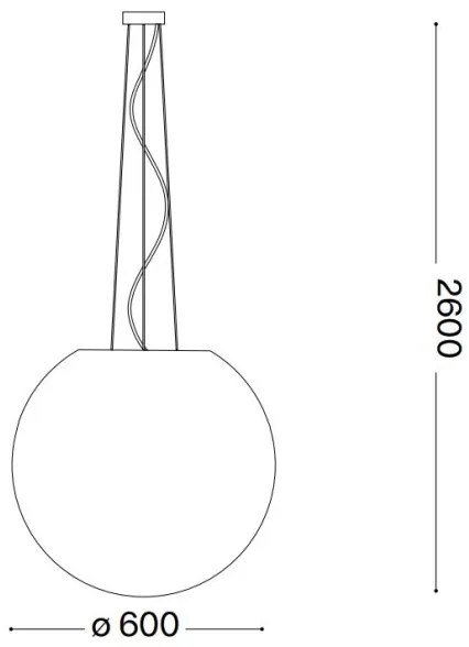 Ideal Lux - Luster na lanku CARTA 1xE27/60W/230V pr. 60 cm biela