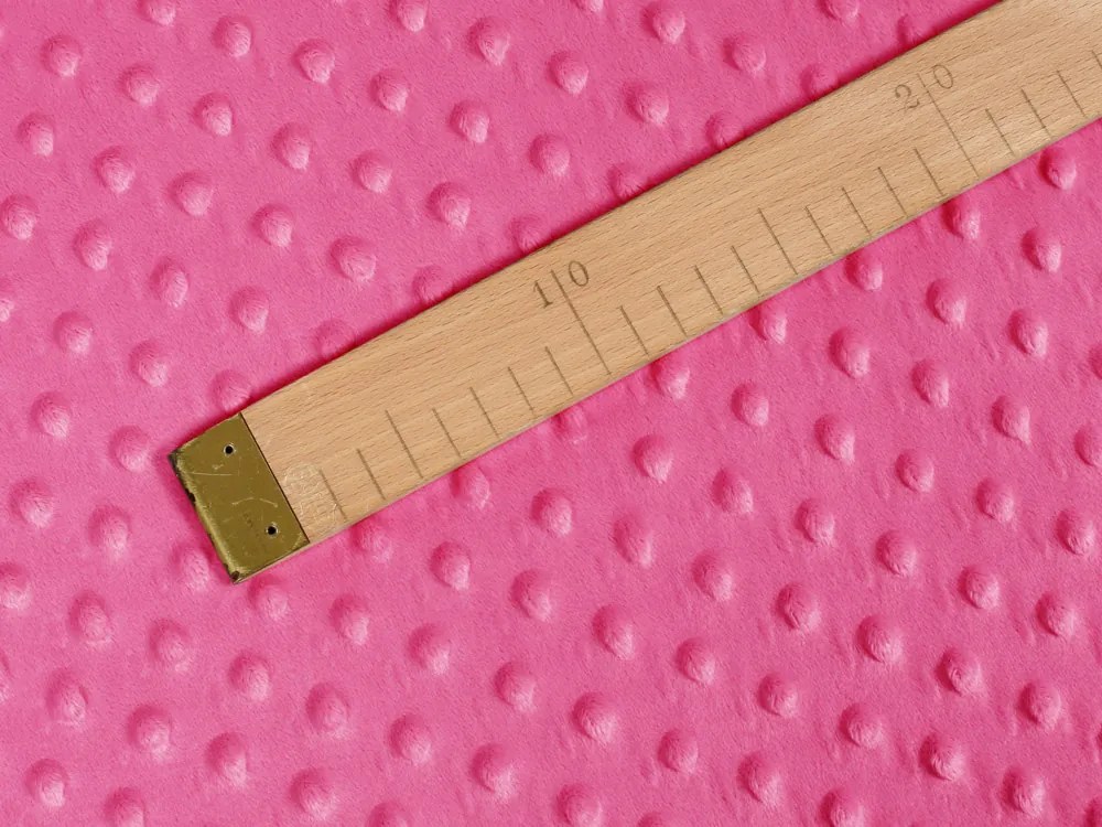 Detská látka Minky 3D bodky MKP-020 Ružovo fialová - šírka 150 cm
