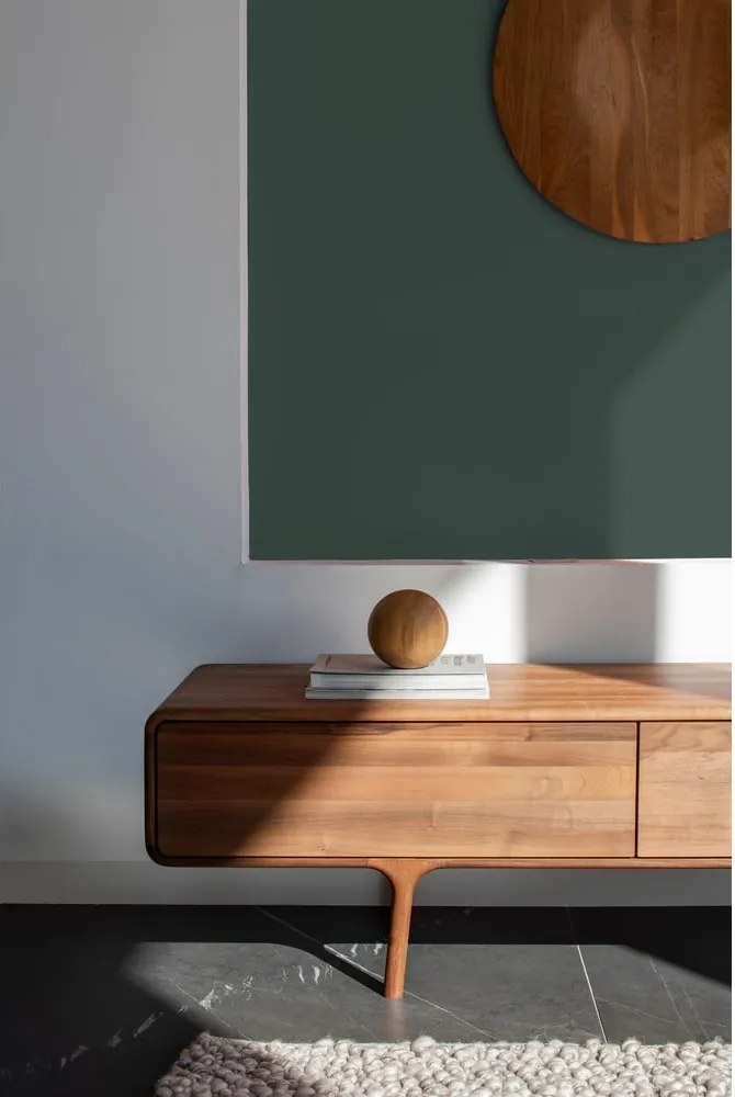 Hnedý TV stolík z orechového dreva 220x45x45 cm Fawn – Gazzda