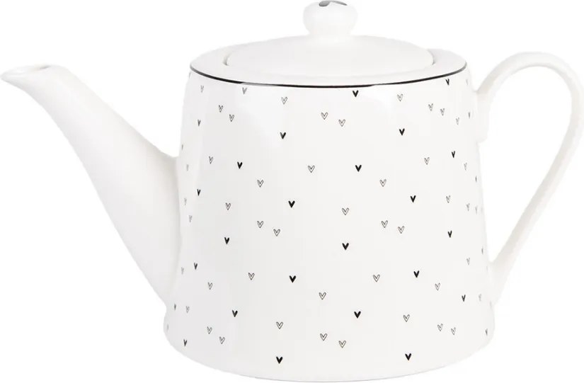 Biela porcelánová kanvička so srdiečkami Lovely Day - 23*14*14 cm / 1000 ml